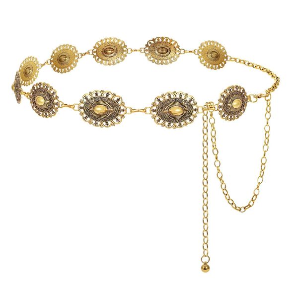 Western Metal Concho Belt For Women Boho Waist Belt Adjustable Metal Waist🐋 - Picture 1 of 7